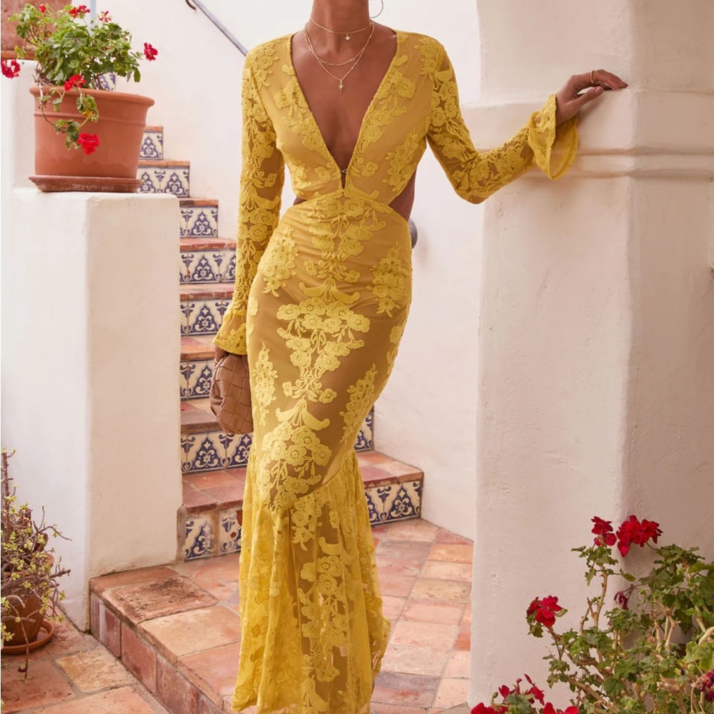 Jodie Cut Out Mesh Maxi Dress
